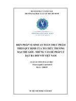 Biện pháp vệ sinh an toàn thực phẩm theo quy định của tổ chức thương mại thế giới   những vấn đề pháp lý đặt ra đối với việt nam