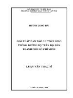 Giải pháp đảm bảo an toàn giao thông đường bộ trên địa bàn thành phố hồ chí minh luận văn thạc sĩ chuyên ngành quản lý xây dựng