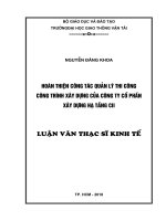Hoàn thiện công tác quản lý thi công công trình xây dựng của công ty cổ phần xây dựng hạ tầng cii luận văn thạc sĩ chuyên ngành kỹ thuật xây dựng công trình dân dụng và công nghiệp