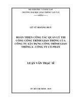 Hoàn thiện công tác quản lý thi công công trình giao thông của công ty xây dựng công trình giao thông 6   công ty cổ phần luận văn thạc sĩ chuyên ngành quản lý xây dựng