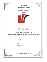 Bài thu hoạch diễn án dân sự Hồ sơ 09 kèm nhận xét
