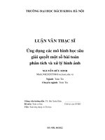 Ứng dụng các mô hình học sâu giải quyết một số bài toán phân tích và xử lý hình ảnh