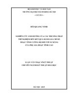 Nghiên cứu ảnh hưởng của các phương pháp thí nghiệm đến kết quả đánh giá chỉ số hoạt tính cường độ đối với xi măng của phụ gia hoạt tính cao