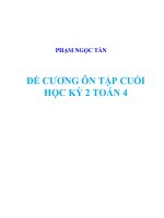 Đề cương ôn tập học kì 2 môn toán lớp 4