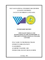 Báo cáo thực tập tốt nghiệp ngoại ngữ specialist skill and knowledge in the internship at the isees international english center