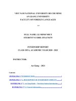 Báo cáo thực tập tốt nghiệp ngoại ngữ internship report