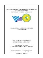 Báo cáo thực tập tốt nghiệp ngoại ngữ small world foreign languages center report