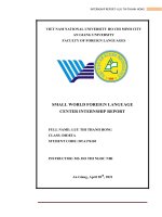 Báo cáo thực tập tốt nghiệp ngoại ngữ small world foreign language center internship report