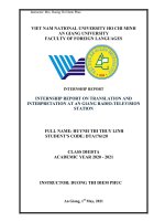 Báo cáo thực tập tốt nghiệp ngoại ngữ internship report on translation and interpretation at an giang radio television station