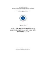 Tiểu luận đề tài tìm hiểu các chỉ tiêu chất lượng của trà và cà phê theo tiêu chuẩn việt nam