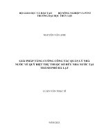 Giải pháp tăng cường công tác quản lý nhà nước về quỹ biệt thự thuộc sở hữu nhà nước tại thành phố đà lạt