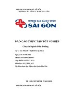 Báo cáo thực tập tốt nghiệp chuyên ngành điều dưỡng trường cao đẳng ý dược sài gòn