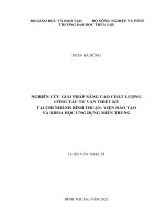 Nghiên cứu giải pháp nâng cao chất lượng công tác tư vấn thiết kế tại chi nhánh bình thuận viện đào tạo và khoa học ứng dụng miền trung