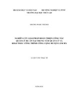 Nghiên cứu giải pháp hoàn thiện công tác quản lý dự án tại trung tâm quản lý và khai thác công trình công cộng huyện lâm hà tỉnh lâm đồng