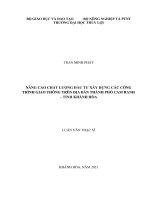 Nghiên cứu giải pháp nâng cao chất lượng dự án đầu tư xây dựng khu đô thị mới nam sông cái