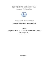 Tiểu Luận  - Vận Tải Hàng Hóa Hàng Không -  Đề Tài Thị Trường Vận Tải Hàng Hóa Hàng Không tại  Trung Quốc 