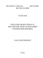 Luận án Tiến sĩ Tăng cường thu hút vốn đầu tư trực tiếp nước ngoài vào nông nghiệp vùng Đồng bằng sông Hồng