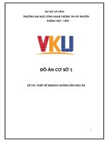 Đồ Án Cơ Sở 1 - Đề Tài  -Thiết Kế Website Hướng Dẫn Nấu Ăn