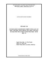 (Skkn 2023) sử dụng bài tập để triển năng lực tự học cho học sinh trong dạy học chương iii hệ sinh thái  phần sinh thái học  sinh học 12