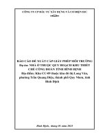 BÁO CÁO ĐỀ XUẤT CẤP GIẤY PHÉP MÔI TRƯỜNG Dự án: NHÀ Ở THUỘC QUY HOẠCH KHU THIẾT CHẾ CƠNG ĐỒN TỈNH BÌNH ĐỊNH