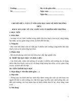 Giáo án chuyên đề  vật lí lớp 10  sách kết nối tri thức với cuộc sống bài 9, sơ lược về các chất gây ô nhiễm môi tr, chất lượng