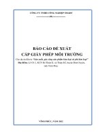 BÁO CÁO ĐỀ XUẤT CẤP GIẤY PHÉP MÔI TRƯỜNG Của dự án đầu tư “Sản xuất, gia công sản phẩm kim loại và phi kim loại”