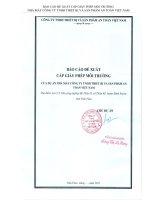 BÁO CÁO ĐỀ XUẤT CẤP GIẤY PHÉP MÔI TRƯỜNG: NHÀ MÁY CÔNG TY TNHH THIẾT BỊ VÀ SẢN PHẨM AN TOÀN VIỆT NAM