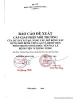 Báo cáo đề xuất cấp giấy phép môi trường của Dự án đầu tư cải tạo, nâng cấp, mở rộng xây dựng mới bệnh viện Lao và bệnh viện phổi Trung ương Phúc Yên nay là Bệnh viện 74 Trung ương