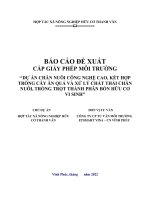 BÁO CÁO ĐỀ XUẤT CẤP GIẤY PHÉP MÔI TRƯỜNG ‘‘DỰ ÁN CHĂN NUÔI CÔNG NGHỆ CAO, KẾT HỢP TRỒNG CÂY ĂN QUẢ VÀ XỬ LÝ CHẤT THẢI CHĂN NUÔI, TRỒNG TRỌT THÀNH PHÂN BÓN HỮU CƠ VI SINH”
