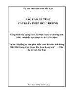 BÁO CÁO ĐỀ XUẤT CẤP GIẤY PHÉP MÔI TRƯỜNG Công trình xây dựng cầu Cốc Phát và cải tạo đường tỉnh 258B, tỉnh Bắc Kạn (đoạn Ba Bể  Pác Nặm)