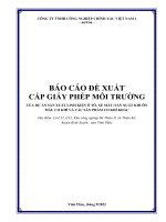 BÁO CÁO ĐỀ XUẤT CẤP GIẤY PHÉP MÔI TRƯỜNG CỦA DỰ ÁN SẢN XUẤT LINH KIỆN Ô TÔ, XE MÁY; SẢN XUẤT KHUÔN MẪU CƠ KHÍ VÀ CÁC SẢN PHẨM CƠ KHÍ KHÁC