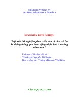 (Skkn 2023) một số kinh nghiệm phát triển vốn từ cho trẻ 24 36 tháng thông qua hoạt động nhận biết ở trường mầm non