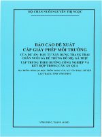Báo cáo đề xuất cấp Giấy phép môi trường của Dự án đầu tư xây dựng trang trại chăn nuôi gà đẻ trứng bố mẹ, gà thịt tập trung theo hướng công nghiệp và kết hợp trồng cây ăn quả
