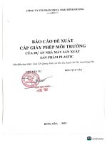 Báo cáo xin cấp giấy phép môi trường của Cổ phần nhựa Thái Bình Dương