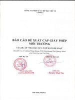 Báo cáo đề xuất cấp giấy phép môi trường của Dự án Nhà máy xử lý bề mặt kim loại