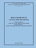 BÁO CÁO ĐỀ XUẤT CẤP GIẤY PHÉP MÔI TRƯỜNG TRẠM XỬ LÝ NƯỚC THẢI BỞ TRÁI SÔNG ĐÀ