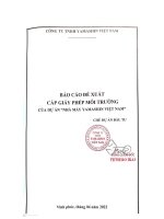 BÁO CÁO ĐỀ XUẤT CẤP GIẤY PHÉP MÔI TRƯỜNG CỦA DỰ ÁN NHÀ MÁY YAMASHIN VIỆT NAM