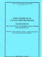Báo cáo đề xuất cấp giấy phép môi trường Dự án “Dự án sản xuất gạch không trát, ngói ép ướt, gạch ốp lát”
