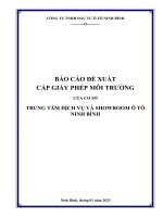BÁO CÁO ĐỀ XUẤT CẤP GIẤY PHÉP MÔI TRƯỜNG CỦA CƠ SỞ TRUNG TÂM DỊCH VỤ VÀ SHOWROOM Ô TÔ NINH BÌNH