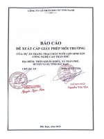 BÁO CÁO ĐỀ XUẤT CẤP GIẤY PHÉP MÔI TRƯỜNG DỰ ÁN TRANG TRẠI CHĂN NUÔI LỢN SINH SẢN CÔNG NGHỆ CAO TRẦN PHÚ