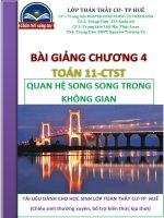 Duong thang va mat phang quan he song song trong khong gian toan 11 ctst