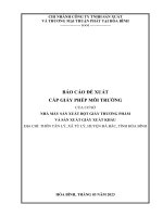 BÁO CÁO ĐỀ XUẤT CẤP GIẤY PHÉP MÔI TRƯỜNG NHÀ MÁY SẢN XUẤT BỘT GIẤY THƯƠNG PHẨM