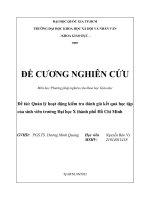 Quản lý hoạt động kiểm tra đánh giá kết quả học tập  của sinh viên trường Đại học X thành phố Hồ Chí Minh
