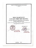 BÁO CÁO ĐỀ XUẤT CẤP GIẤY PHÉP MÔI TRƯỜNG NHÀ MÁY SẢN XUẤT BÊ TÔNG VÀ CÁC SẢN PHẨM TỪ BÊ TÔNG LONG ĐẠT PHÁT GROUP