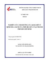 Nghiên cứu sự ảnh hưởng của kols đến ý định mua sách của thế hệ gen z tại thành phố hồ chí minh