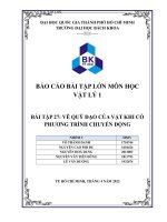 Báo cáo bài tập lớn môn học vật lý 1 bài tập 27 vẽ quỹ đạo của vật khi có phương trình chuyển động