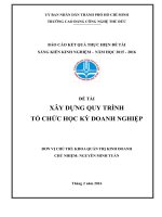 Xây dựng quy trình tổ chức học kỳ doanh nghiệp báo cáo kết quả thực hiện đề tài sáng kiến kinh nghiệm năm học 2015 2016