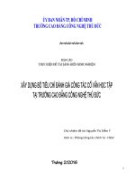 Xây dựng bộ tiêu chí đánh giá công tác cố vấn học tập tại trường cao đẳng công nghệ thủ đức báo cáo thực hiện đề tài sáng kiến kinh nghiệm
