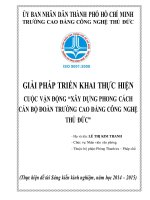 Giải pháp triển khai thực hiện cuộc vận động xây dựng phong cách cán bộ đoàn trường cao đẳng công nghệ thủ đức sáng kiến kinh nghiệm