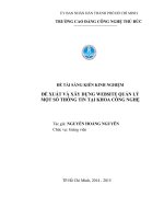 Đề xuất và xây dựng website quản lý một số thông tin tại khoa công nghệ sáng kiến kinh nghiệm
